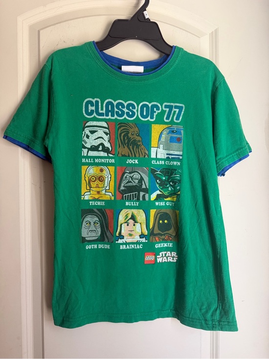 Lego Other - Lego Star Wars Green Kids Tee with Multicolor Character Grid sz 12 aprox movie